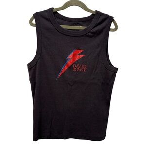 David Bowie Women’s Lightning Bolt Graphic Tank Top - Black